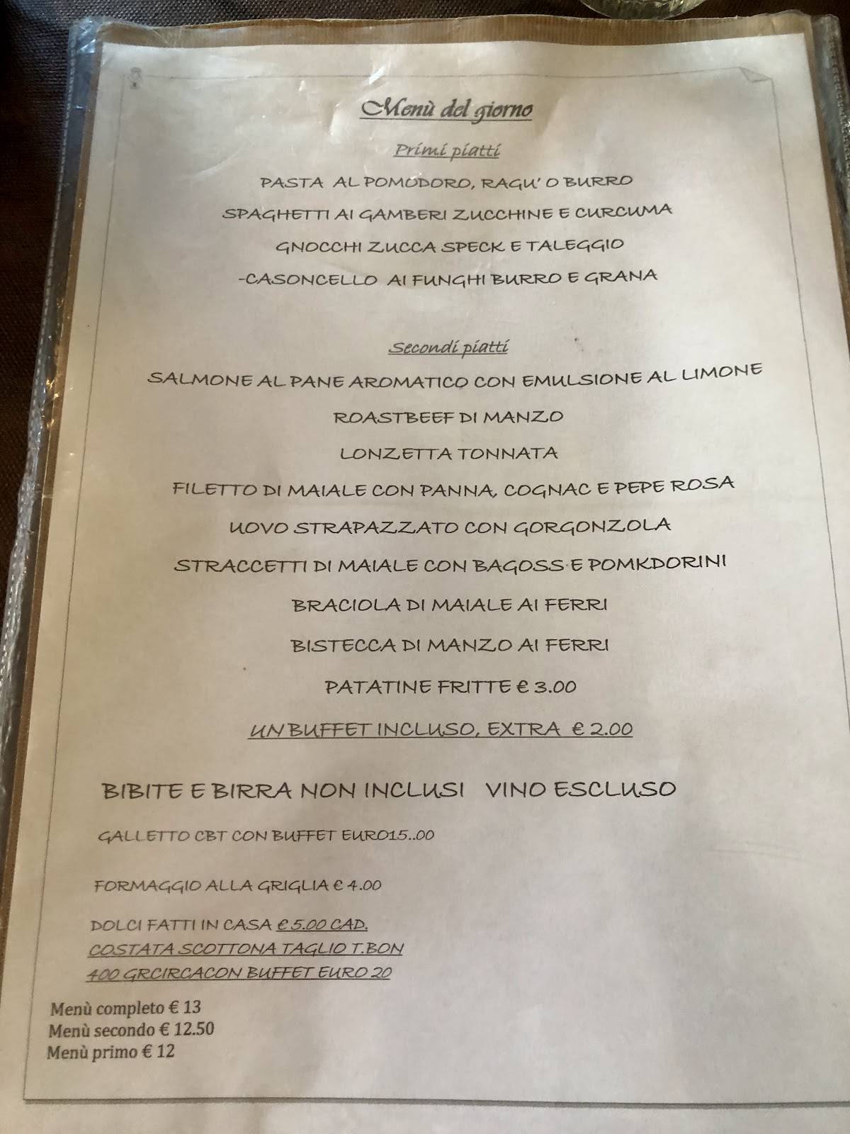 Trattoria Ricomilla Di Tuana Federico меню
