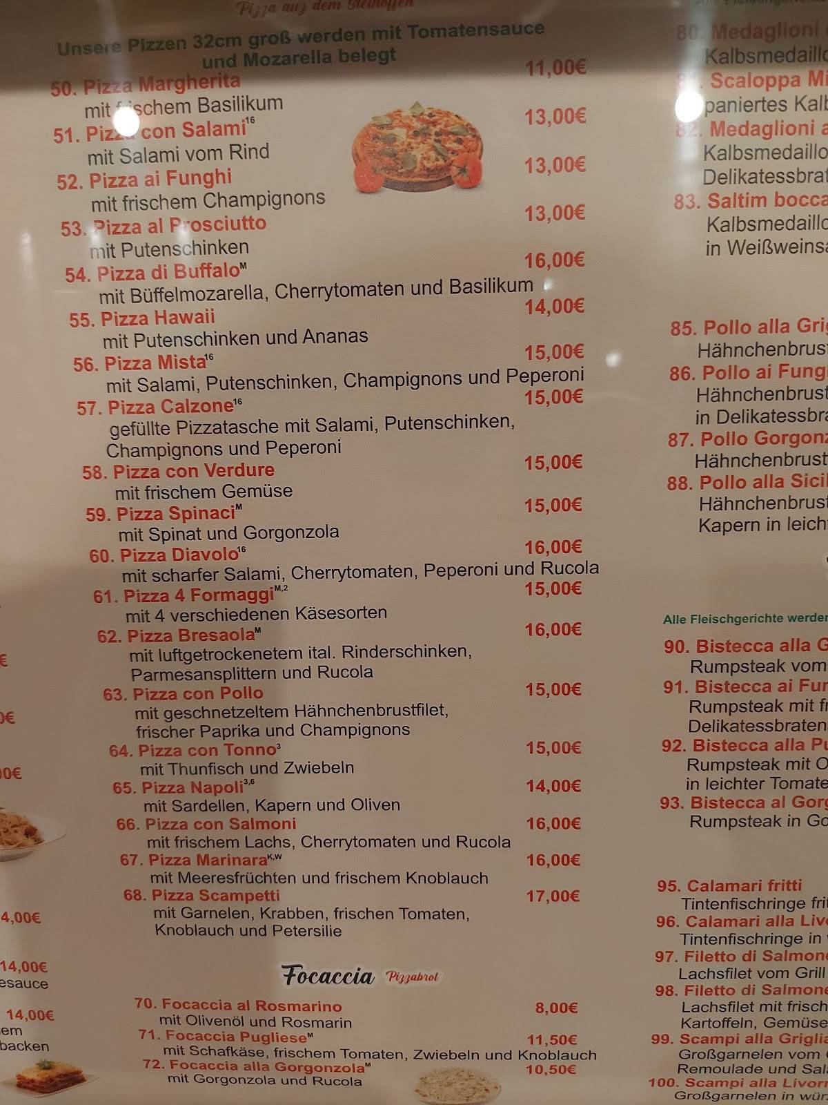 Trattoria Splendido меню