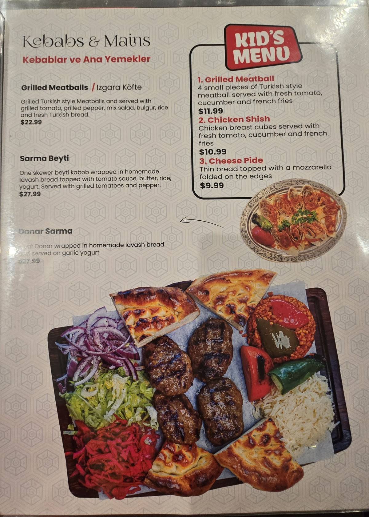 Turkish Flames меню