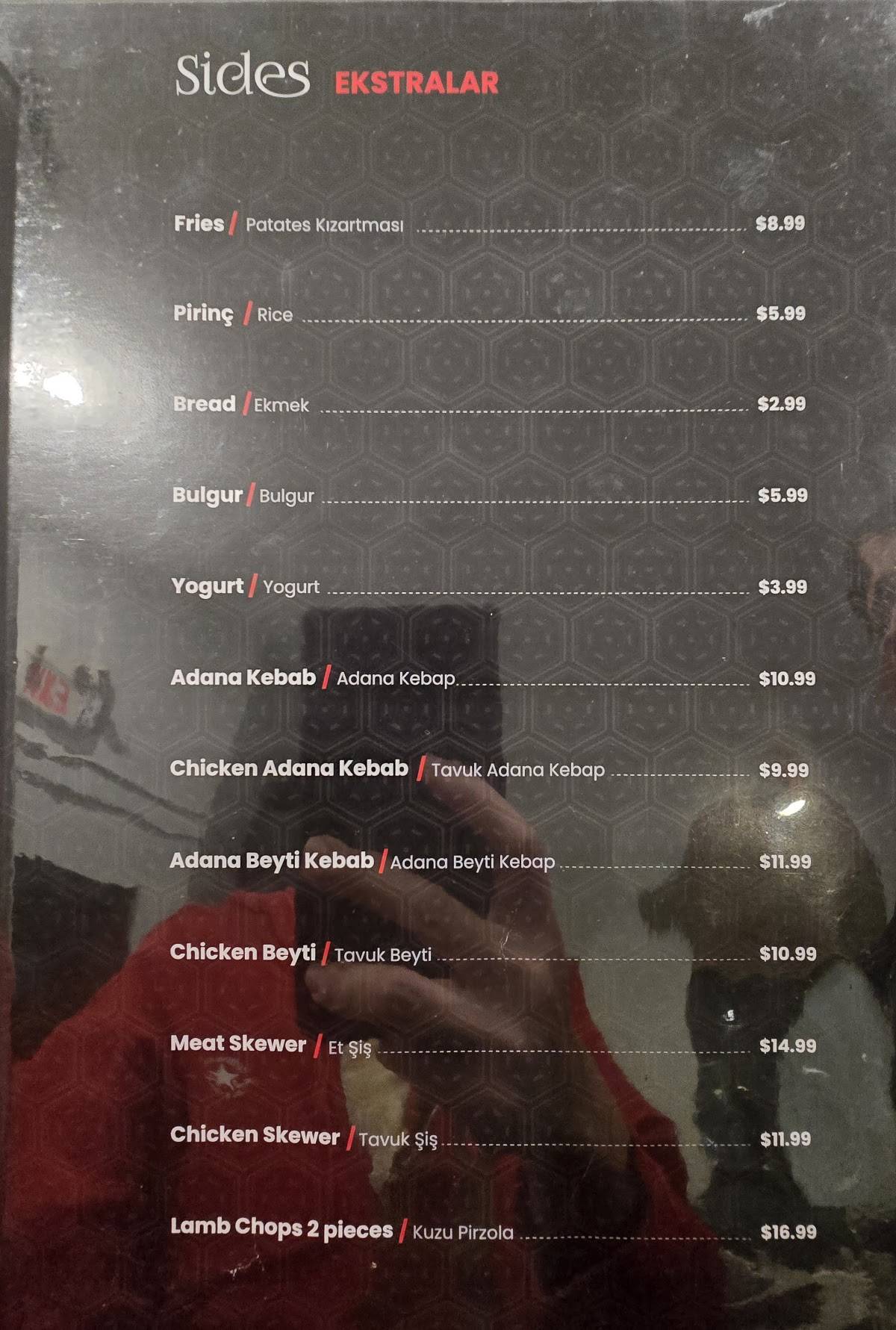 Turkish Flames меню