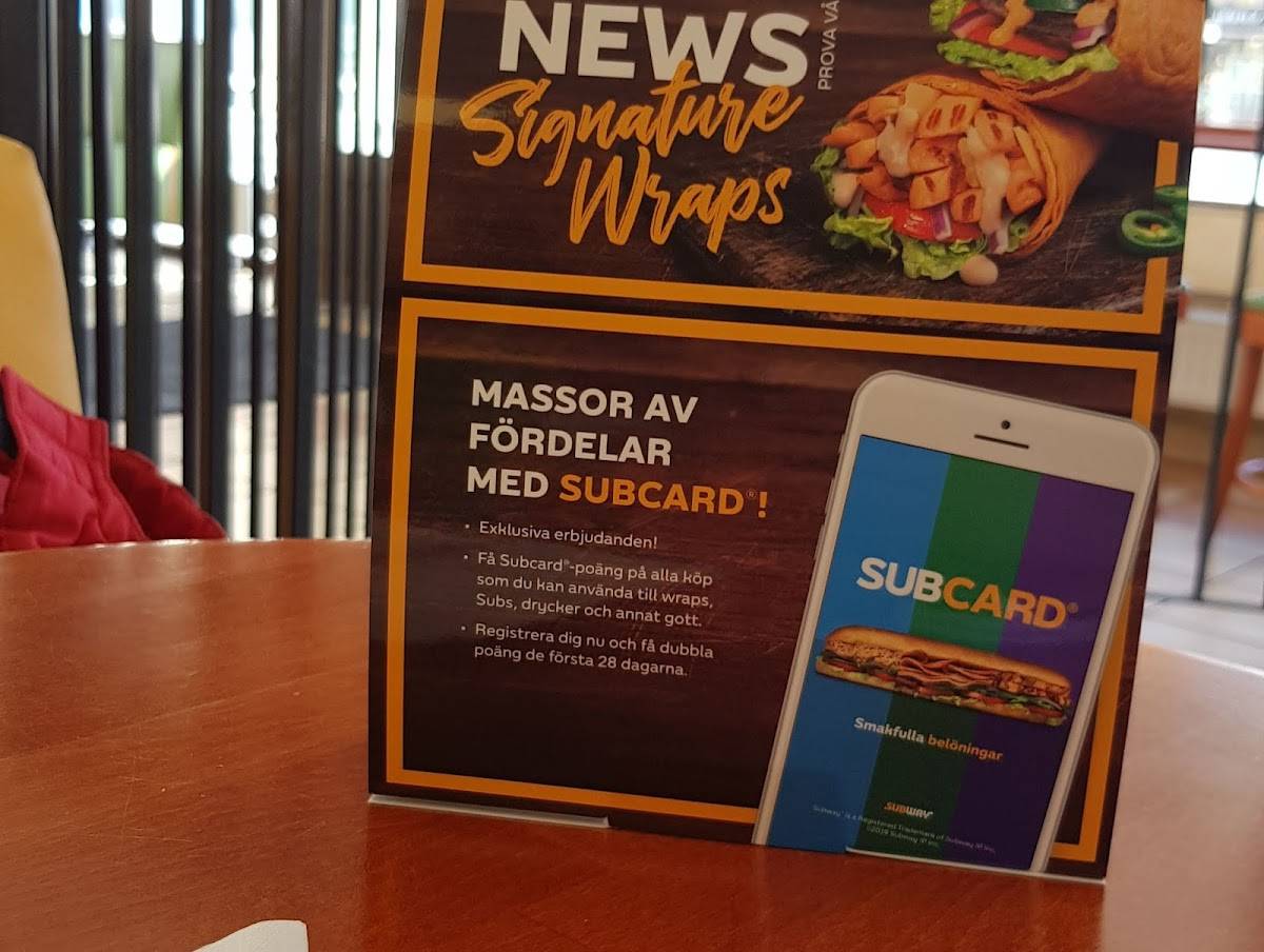 Subway меню