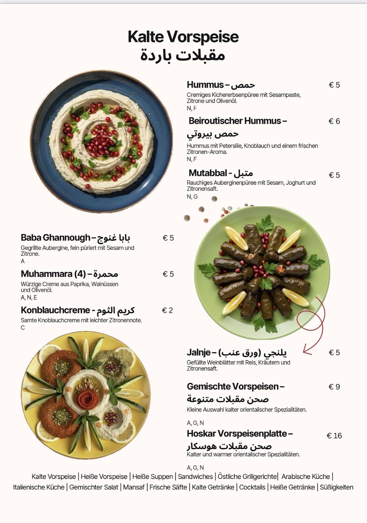 Hoskar Restaurant меню