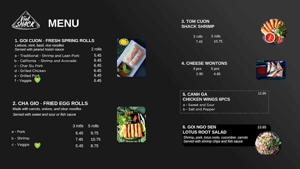 Viet Shack меню