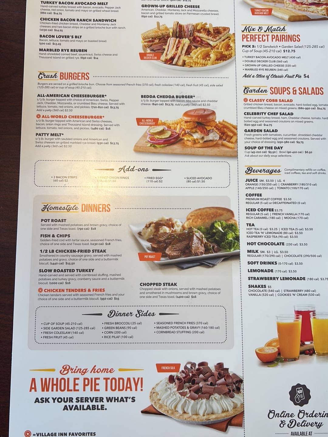 Village Inn меню