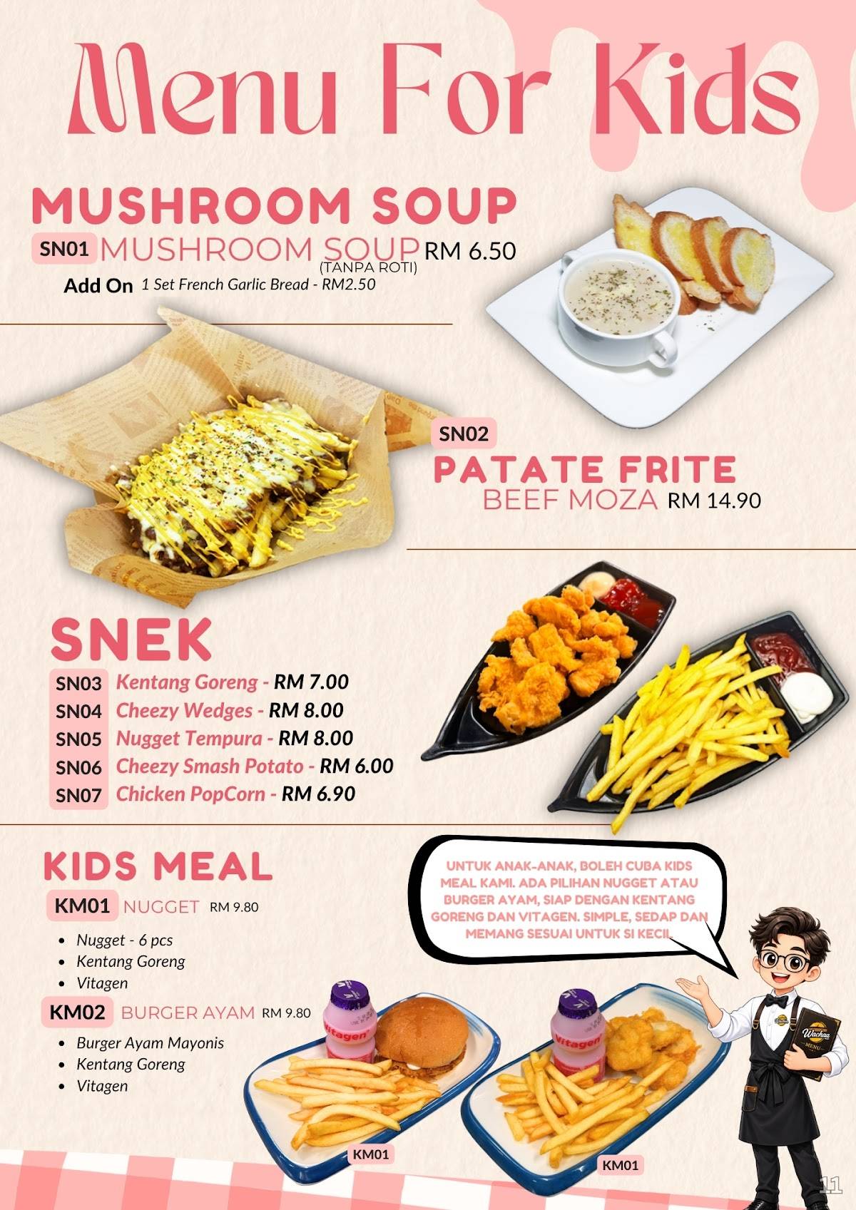 Wachaa Burger Parit Raja меню