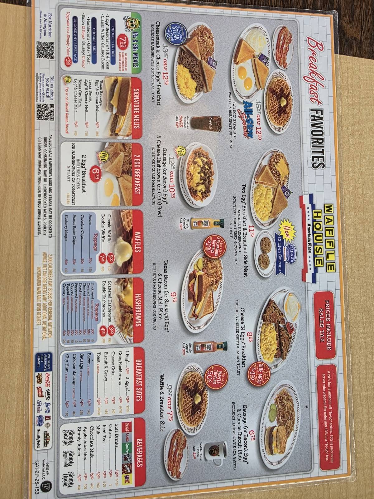 Waffle House Delivery Only меню
