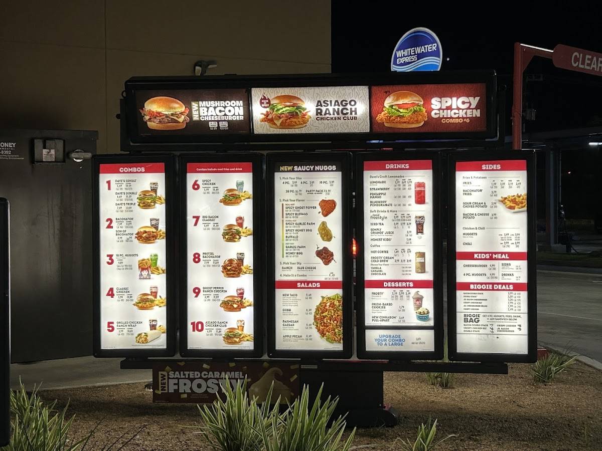 Wendy's меню