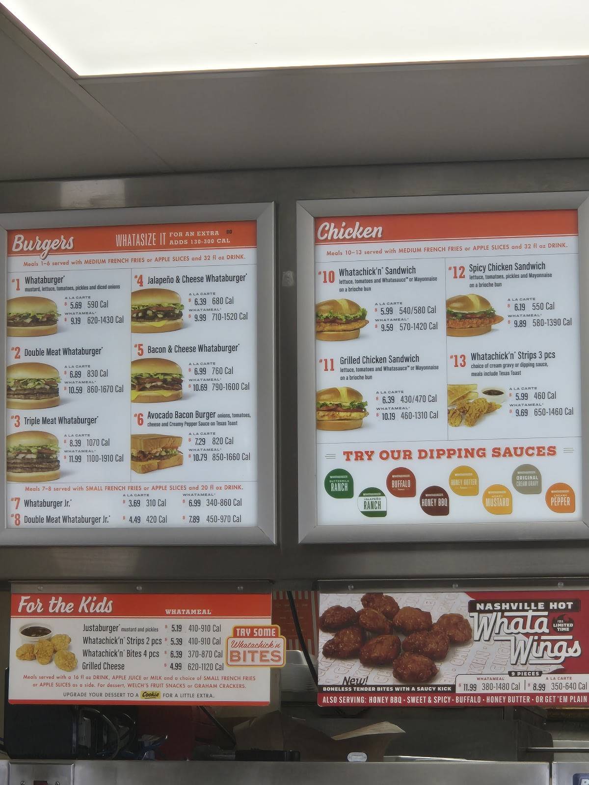 Whataburger меню