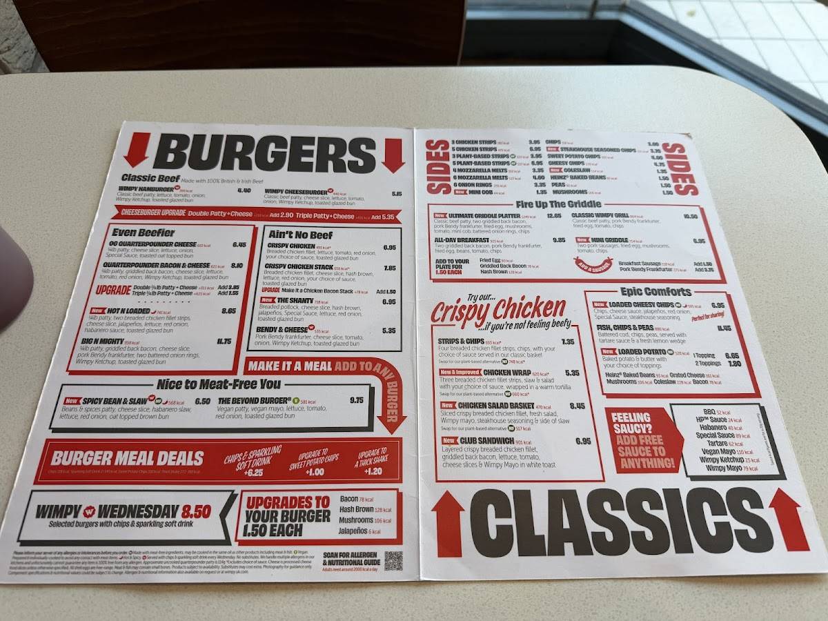 Wimpy Sittingbourne меню