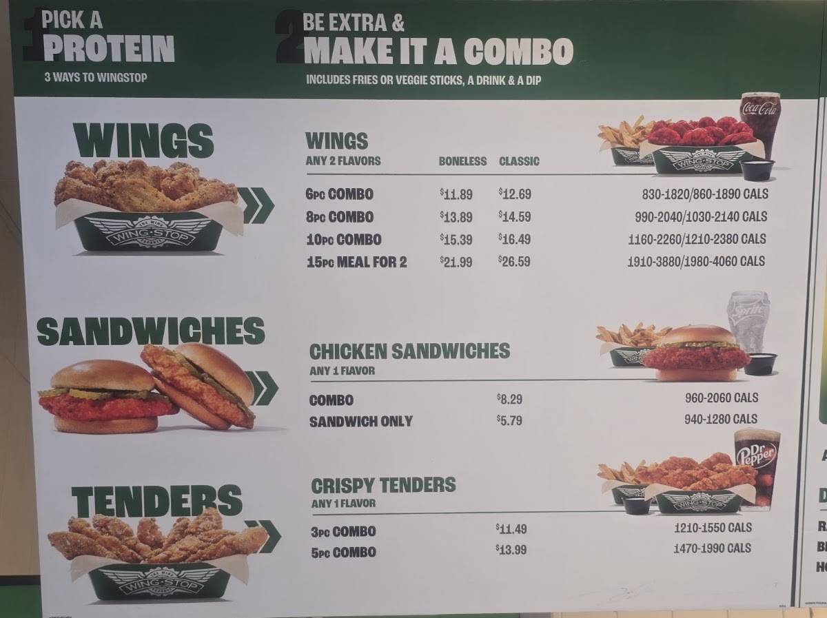 Wingstop меню