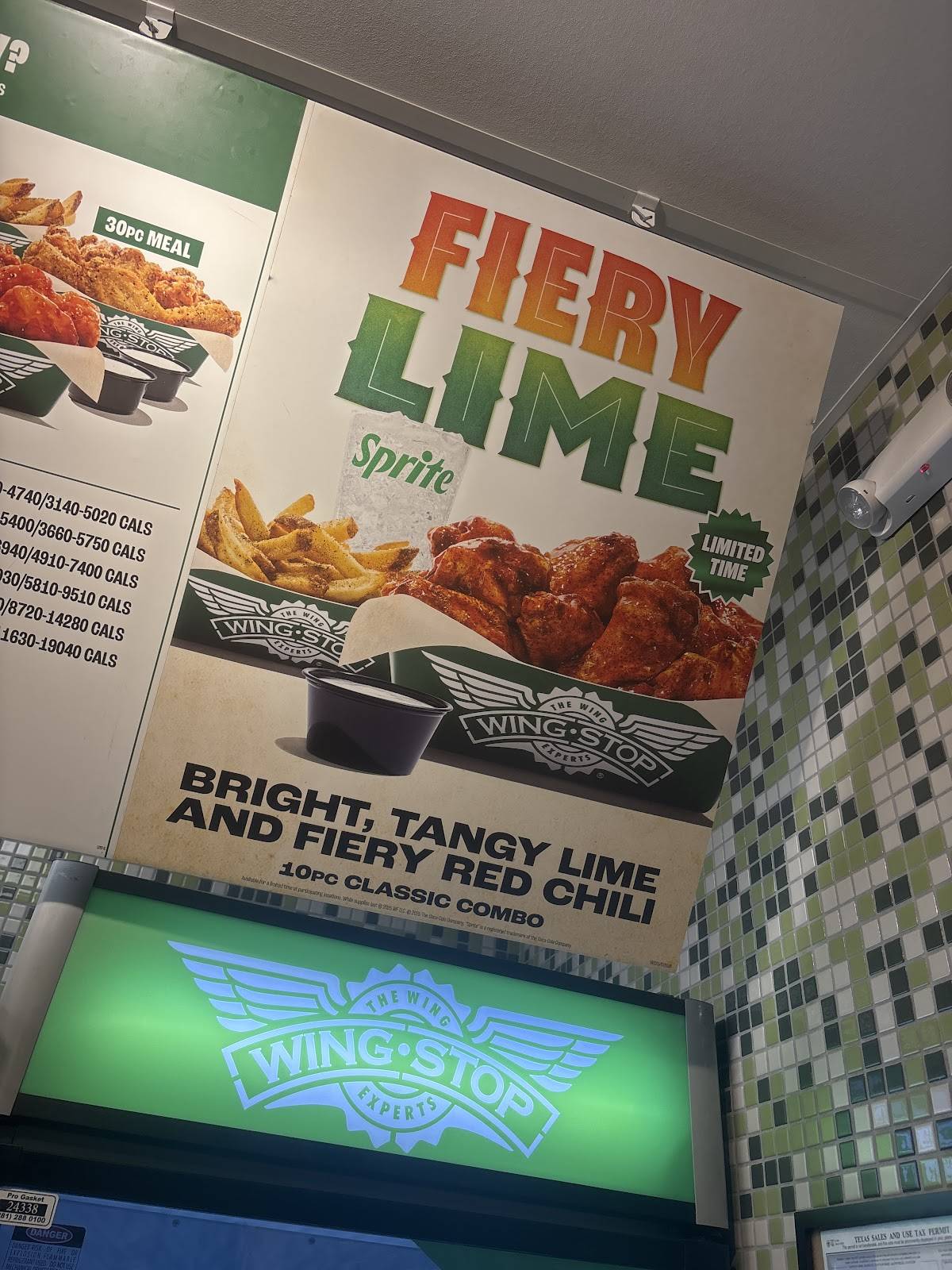 Wingstop меню