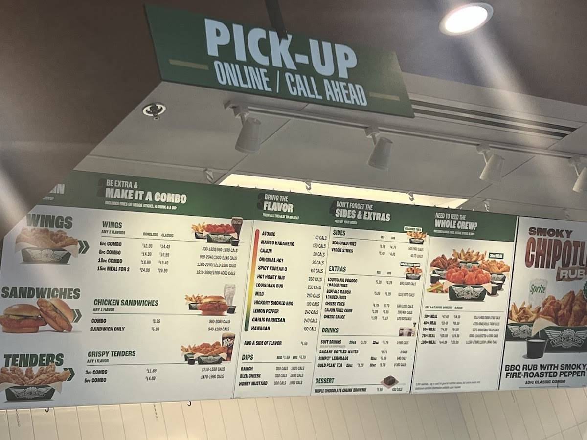 Wingstop меню