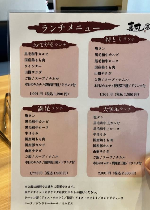 Yakiniku Motsunabe Kimaru меню