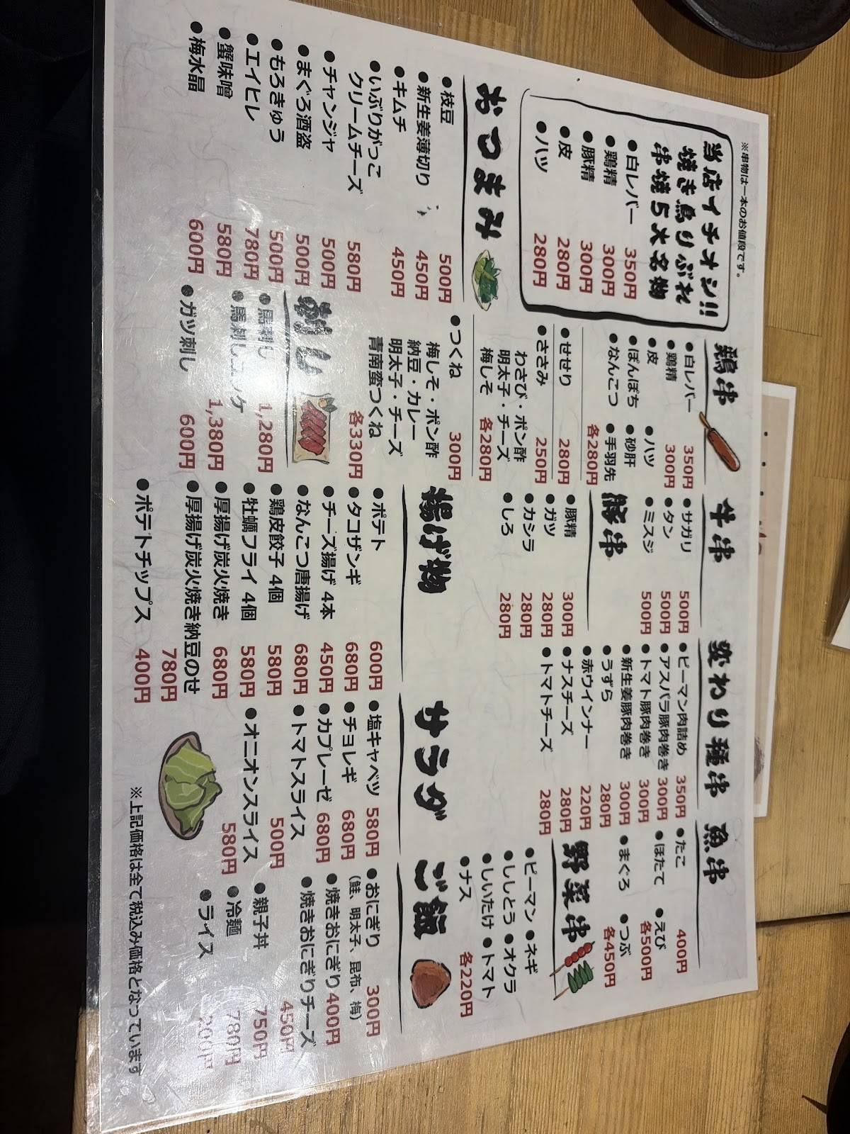 Yakitori Ribure меню