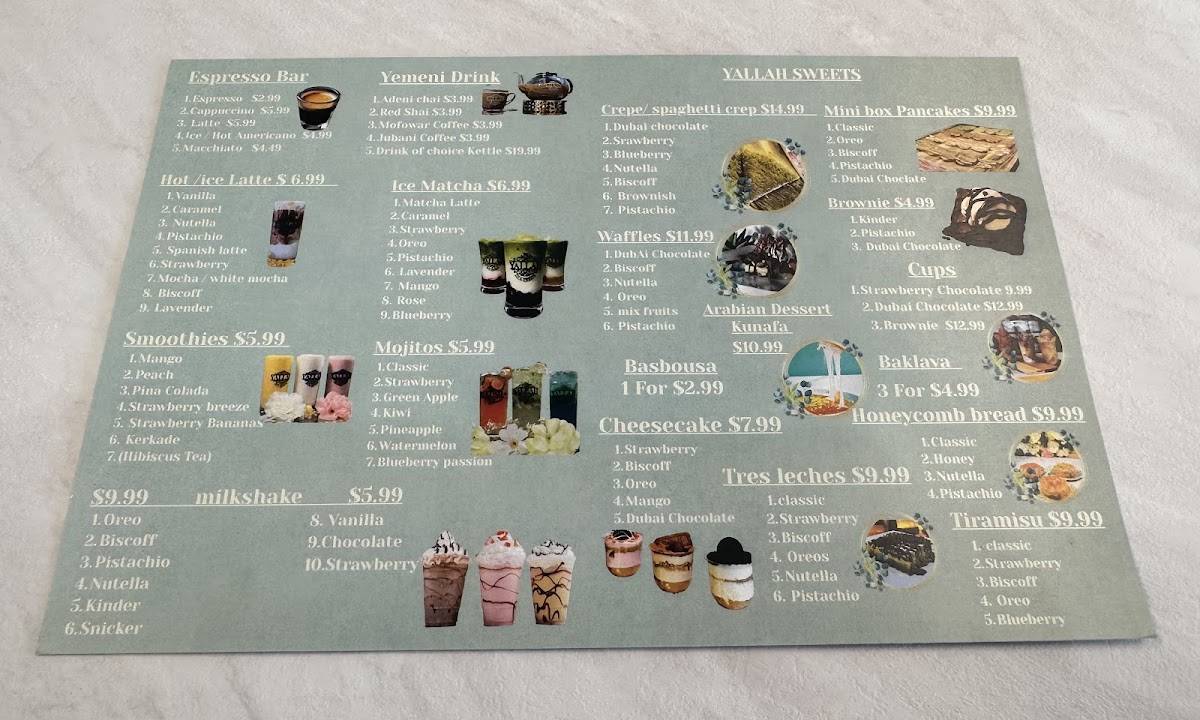 Yallah Sip&sweets меню