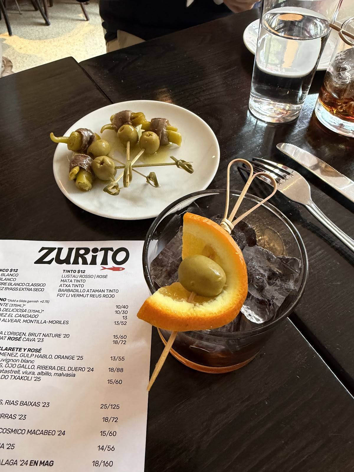 ZURiTO меню