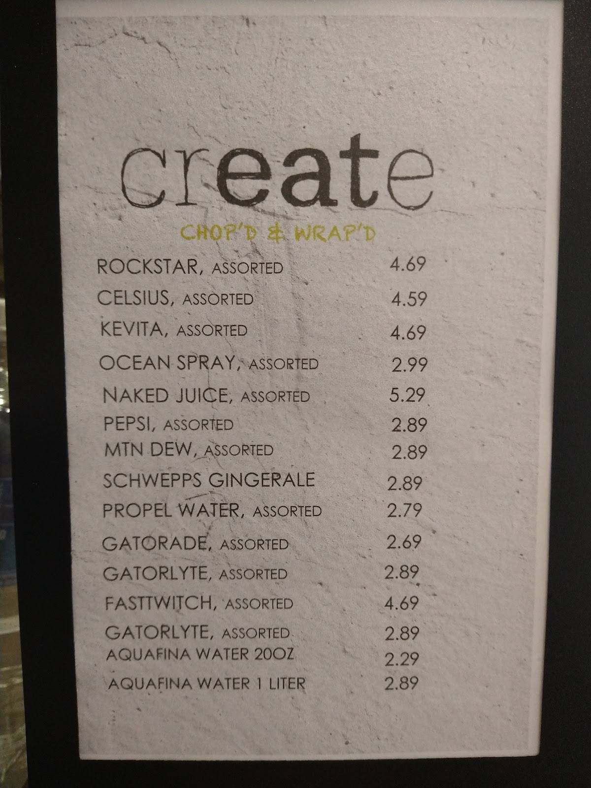 crEATe меню
