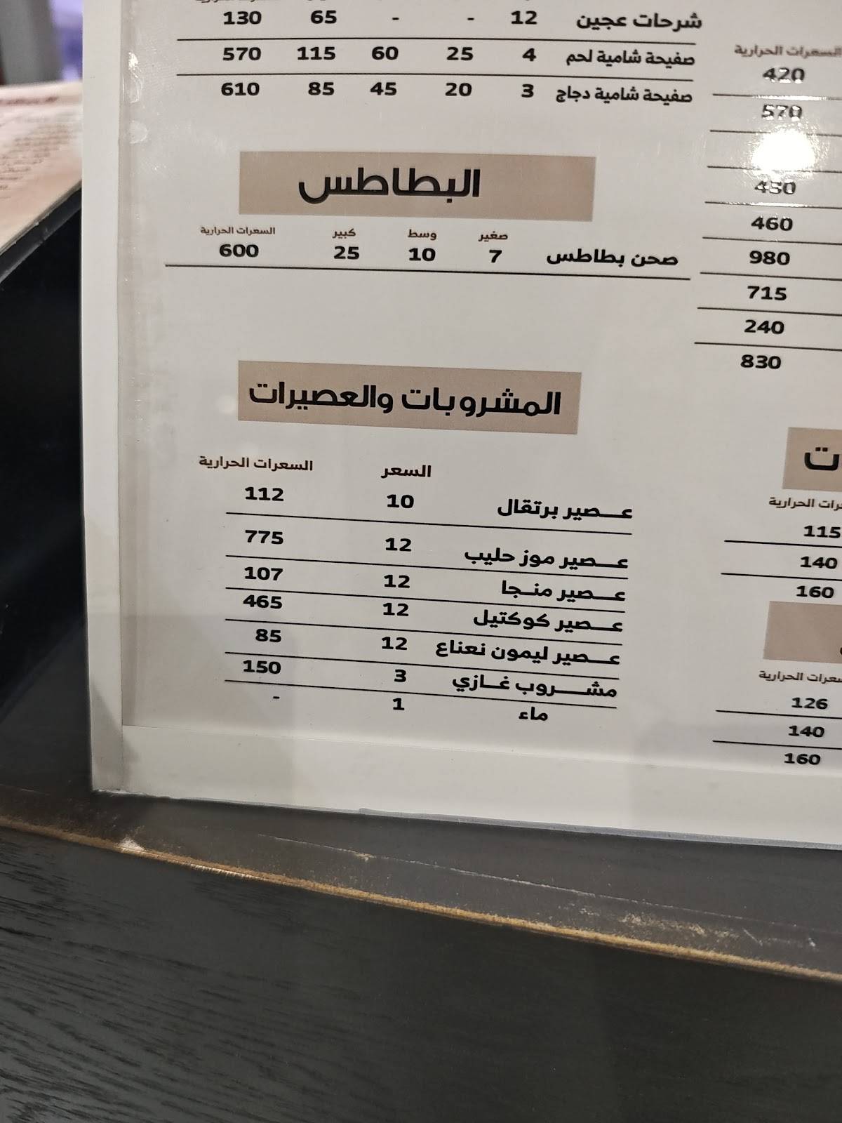 جوهر الكباب меню