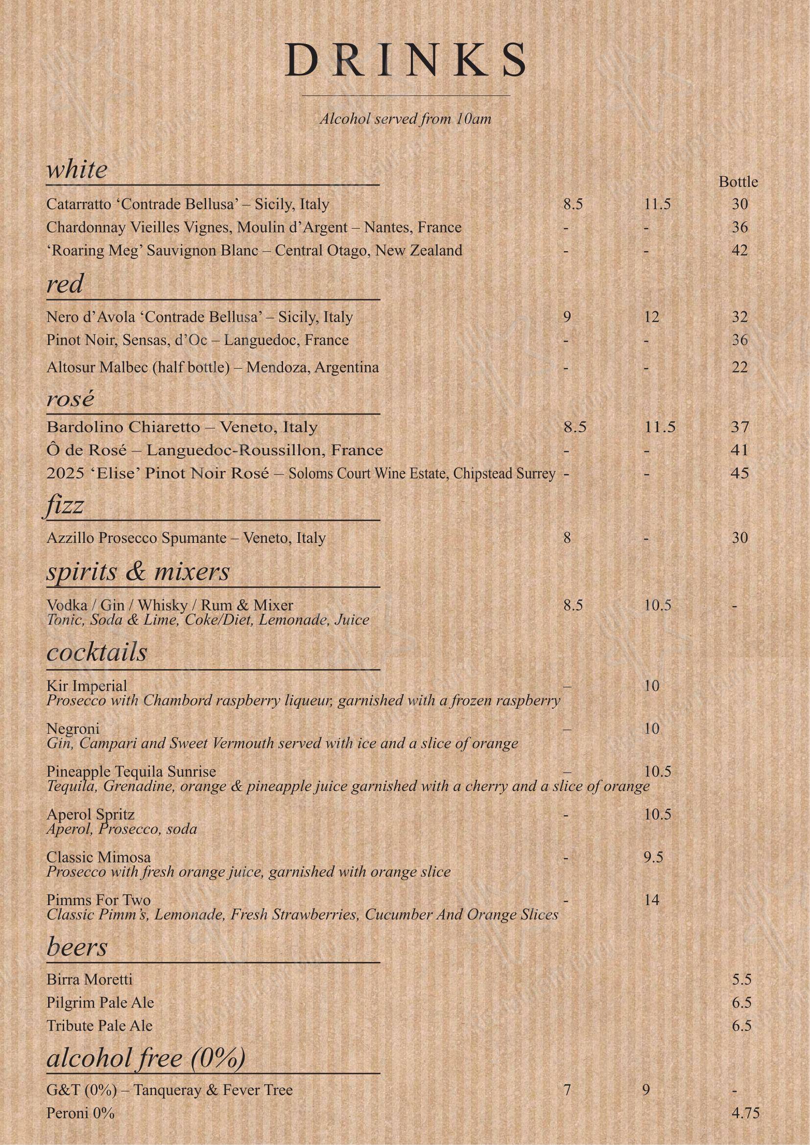 Меню кафе Café Chai Ltd - Крафт меню