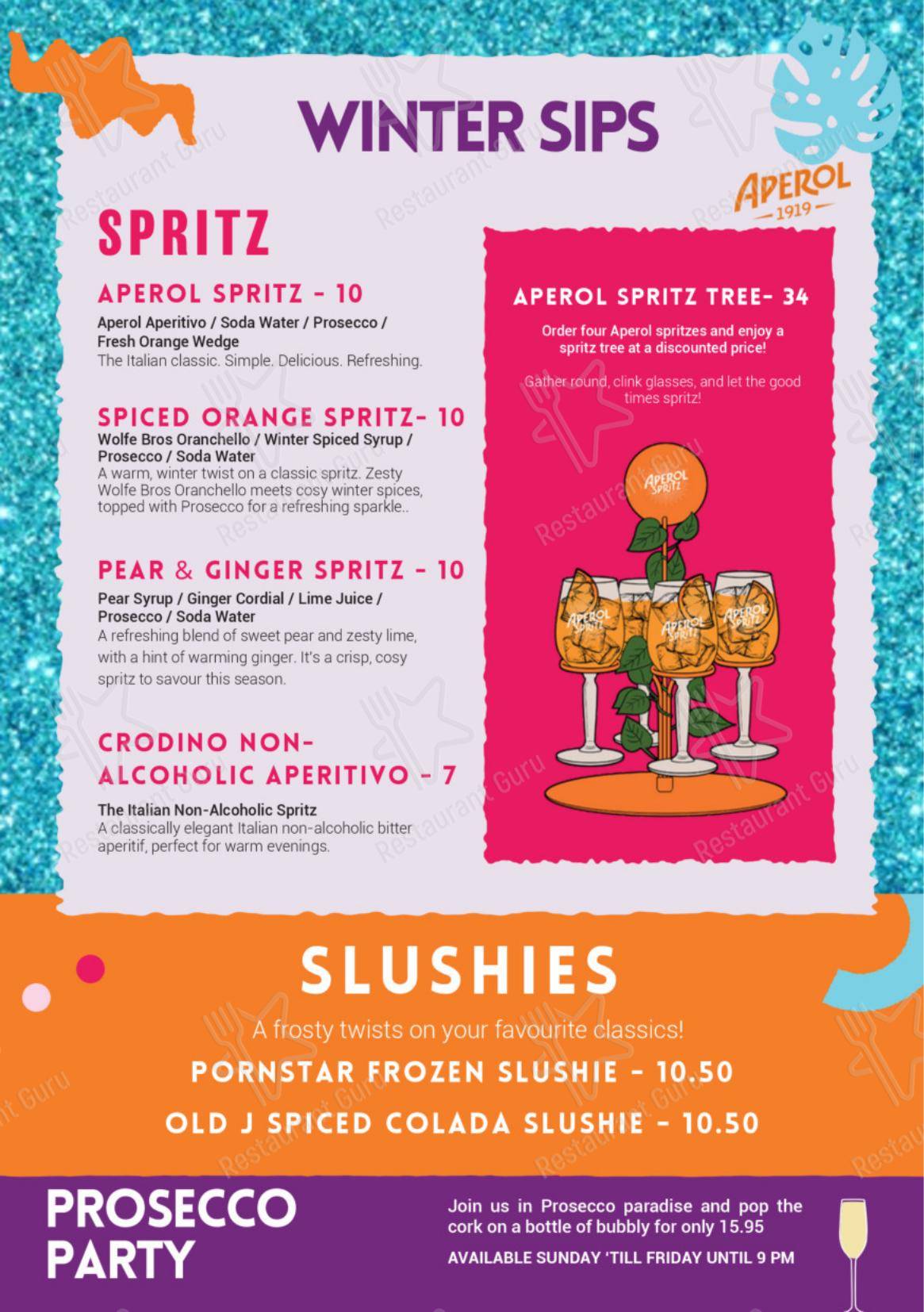 Меню паба и бара Cuckoo - Lunch Menu