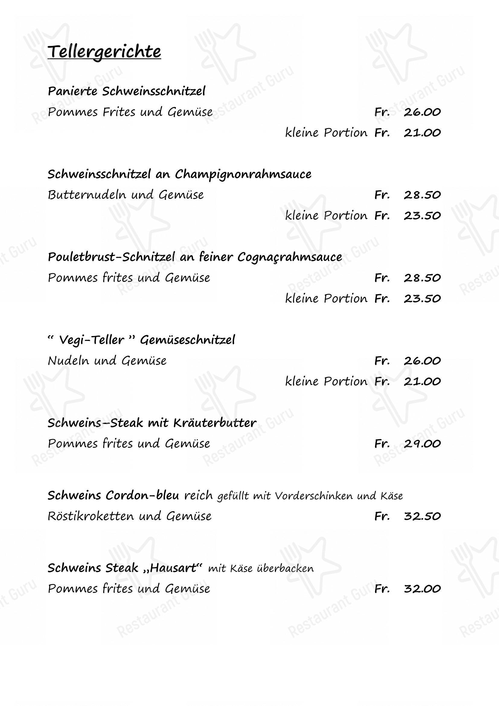 Меню ресторана Hotel - Restaurant Bergheim