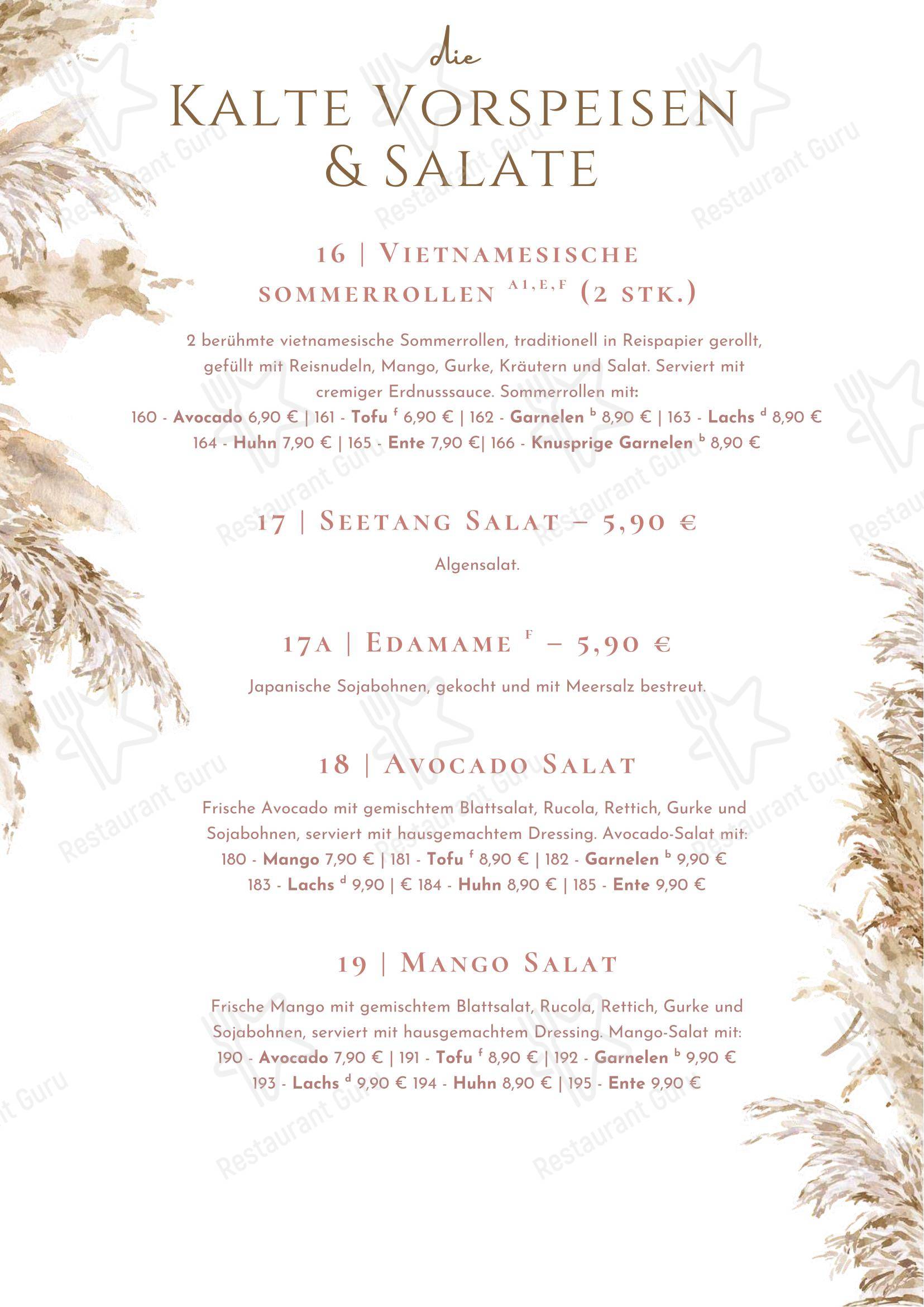 Меню ресторана Nem Inzell Restaraunt