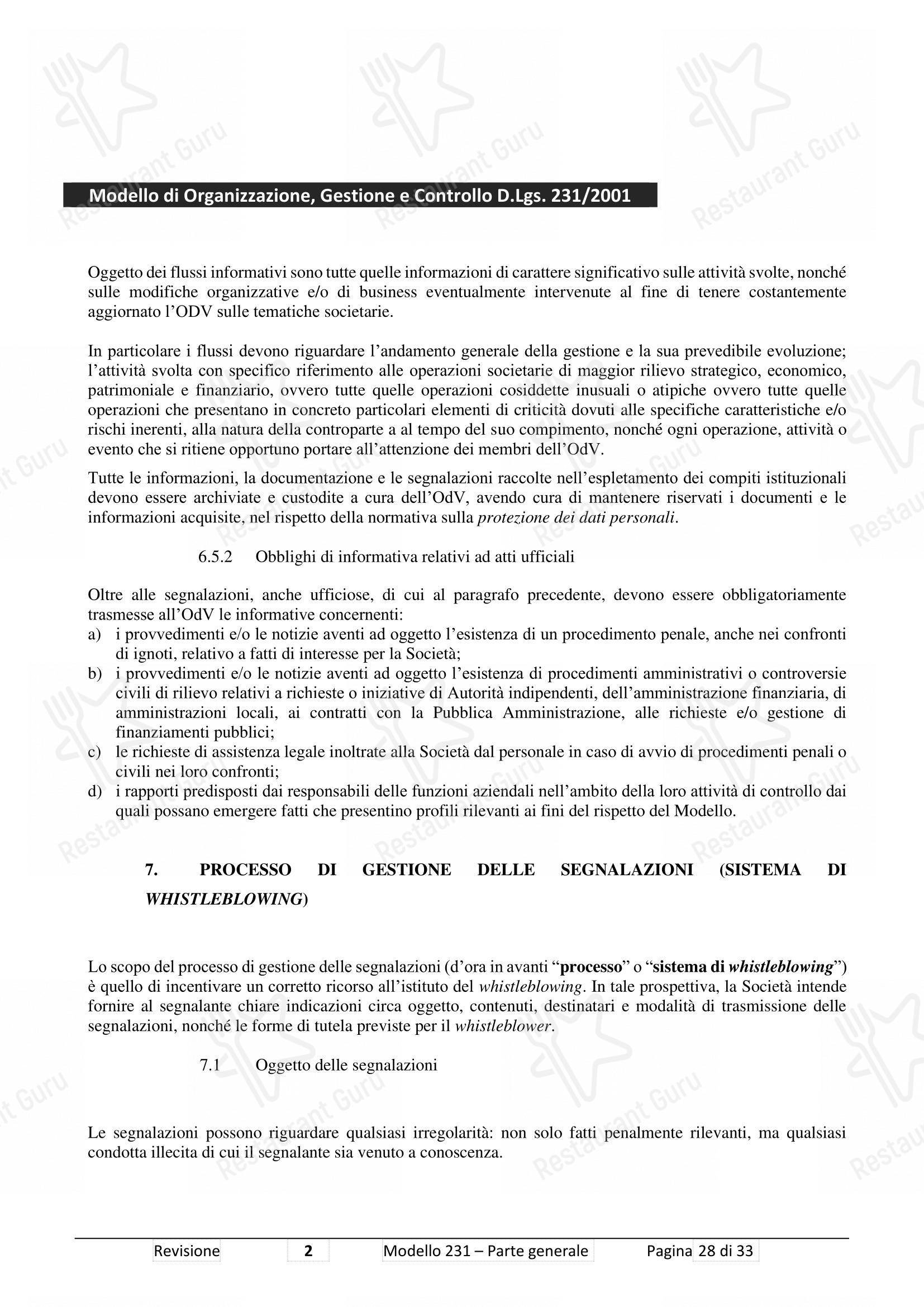Основное меню ресторана Pizzium - Rimini в Римини