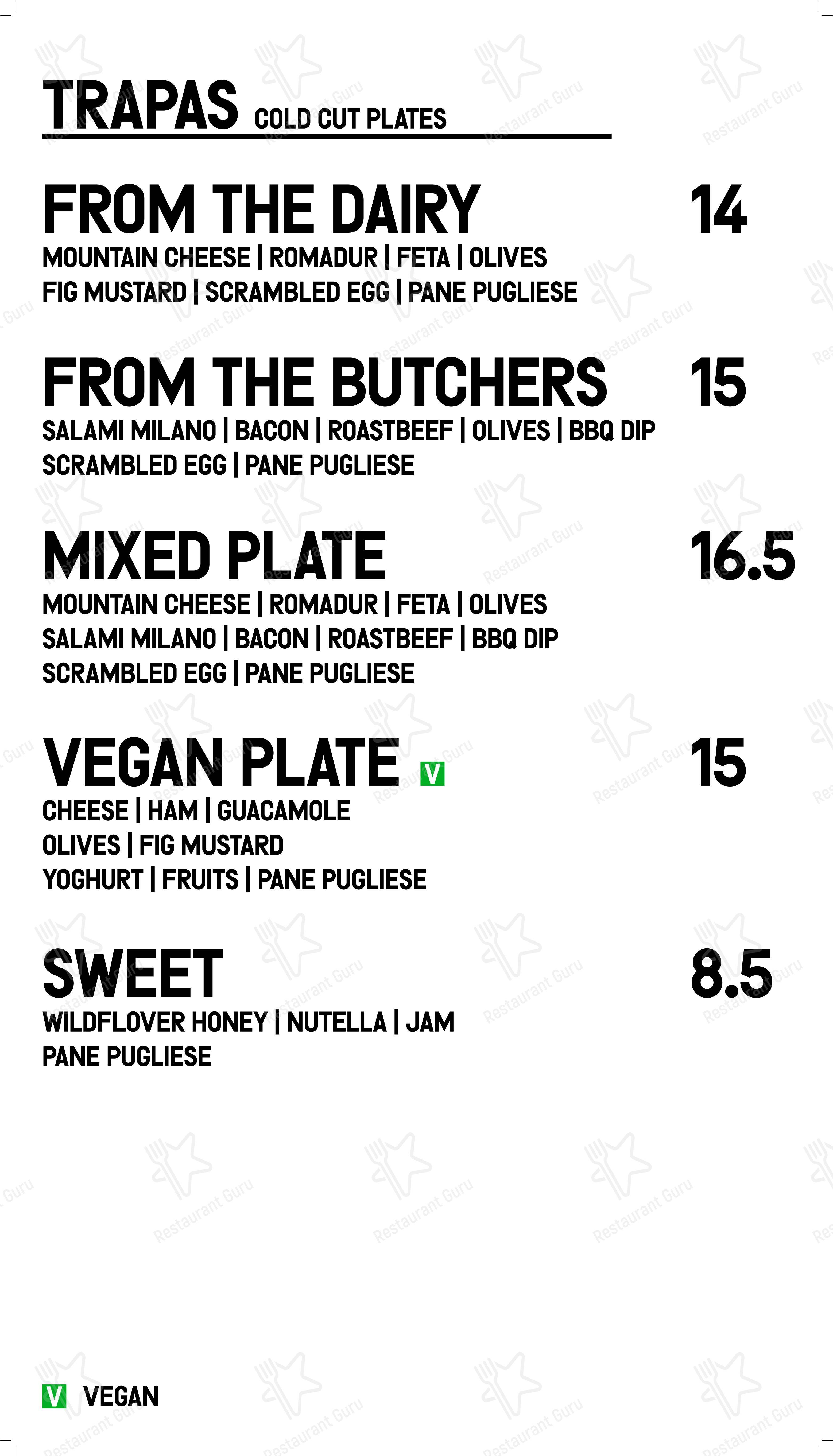 Dinner Menu ресторана Trapas в Кёльне