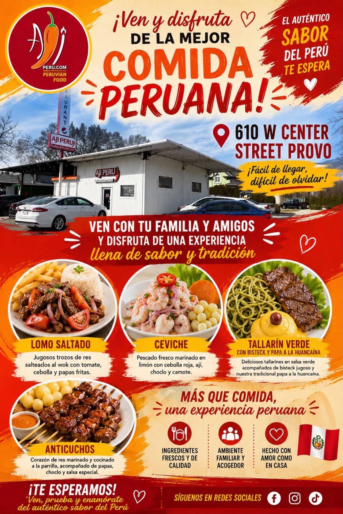 AJI PERU PROVO меню