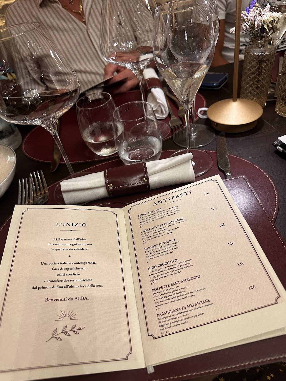 ALBA Ristorante меню