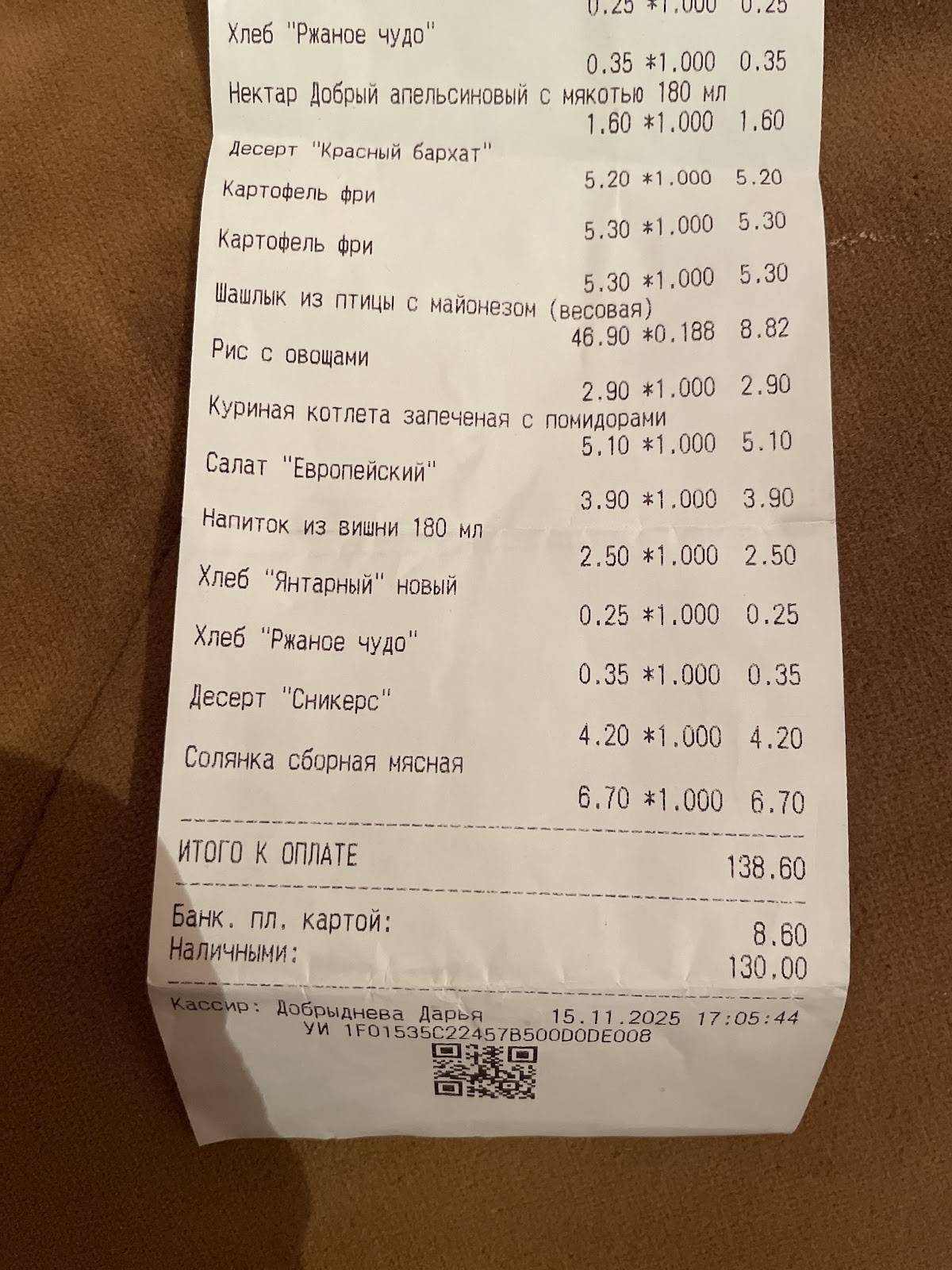 Амстердам меню