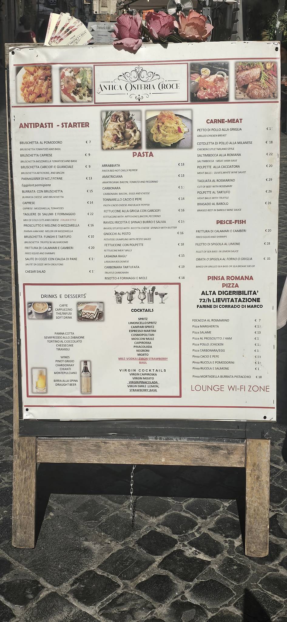 Antica Osteria Croce меню