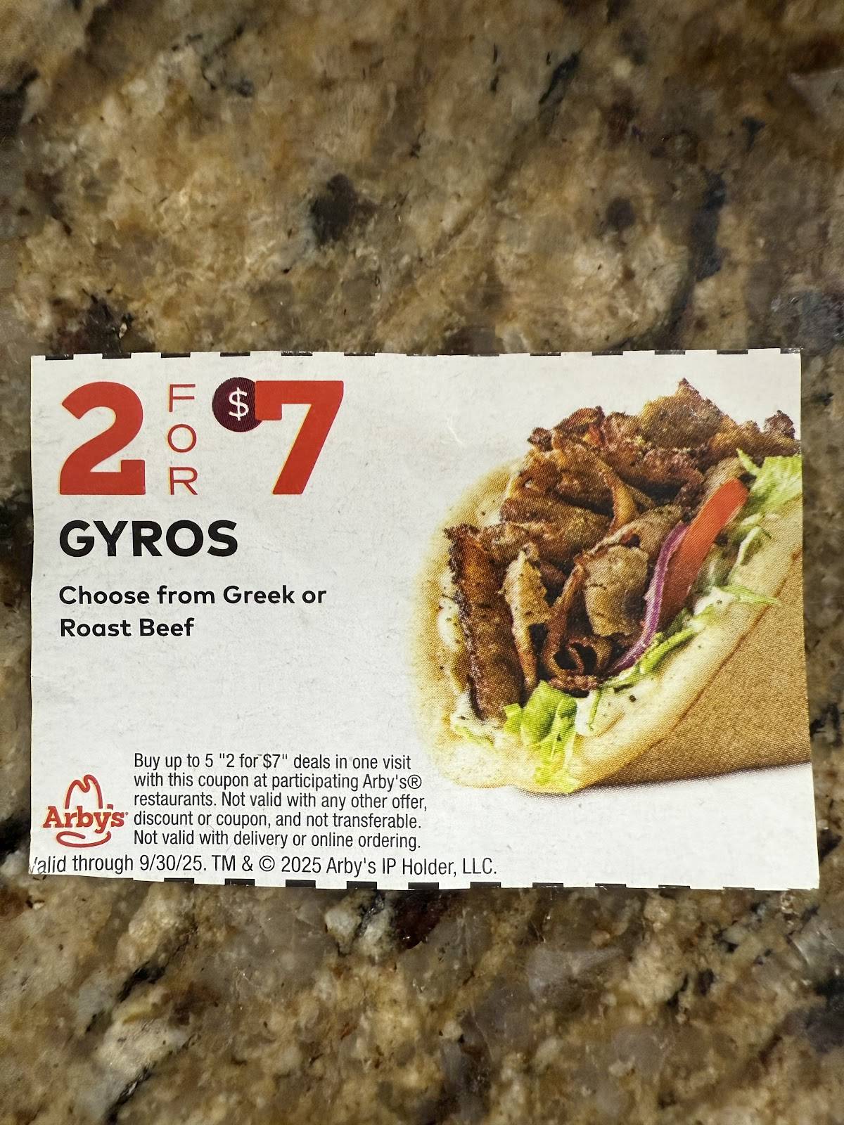Arby's меню
