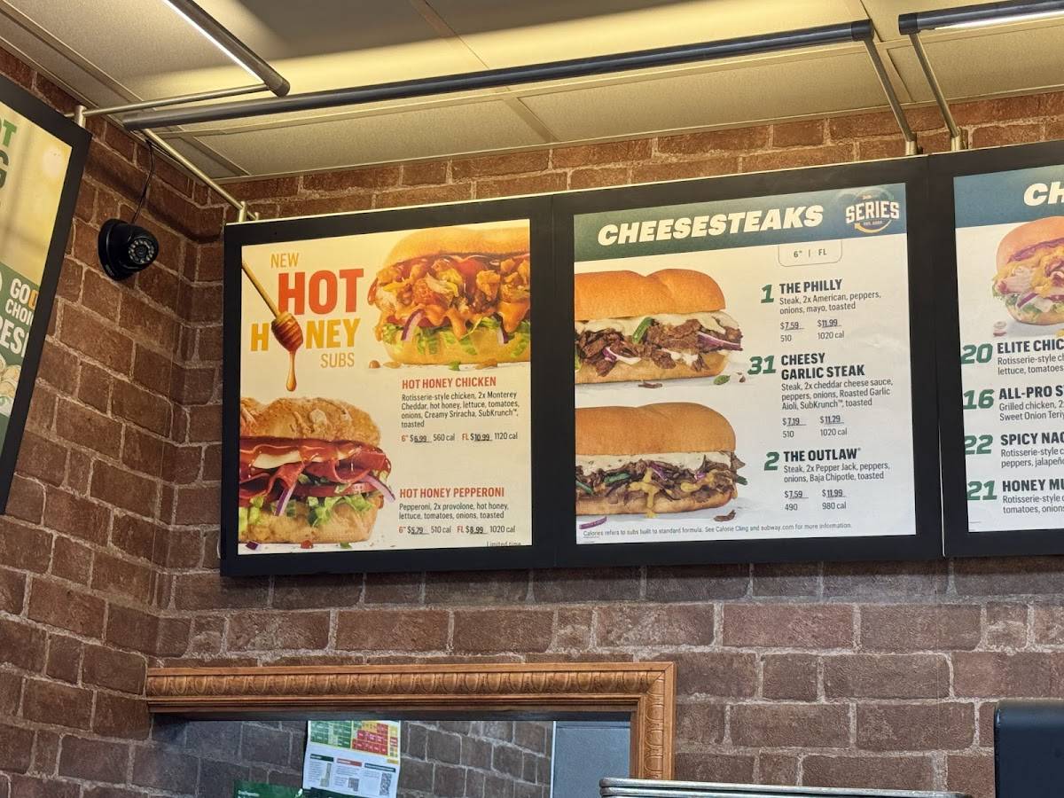 Subway меню