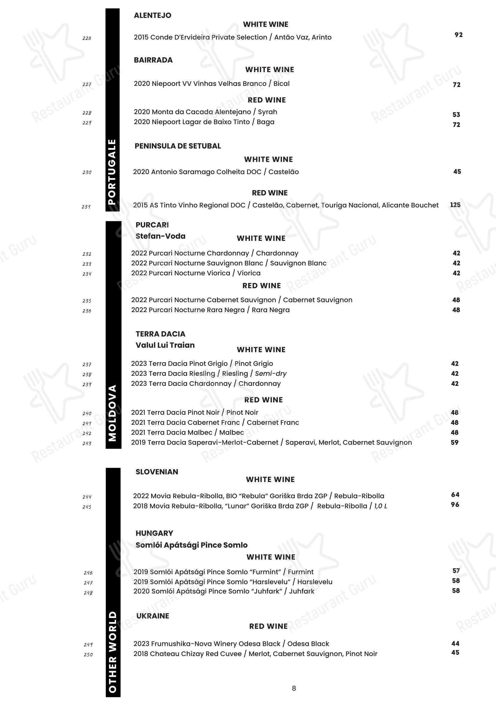 BABO modern Georgian cuisine в Риге - Ночное меню