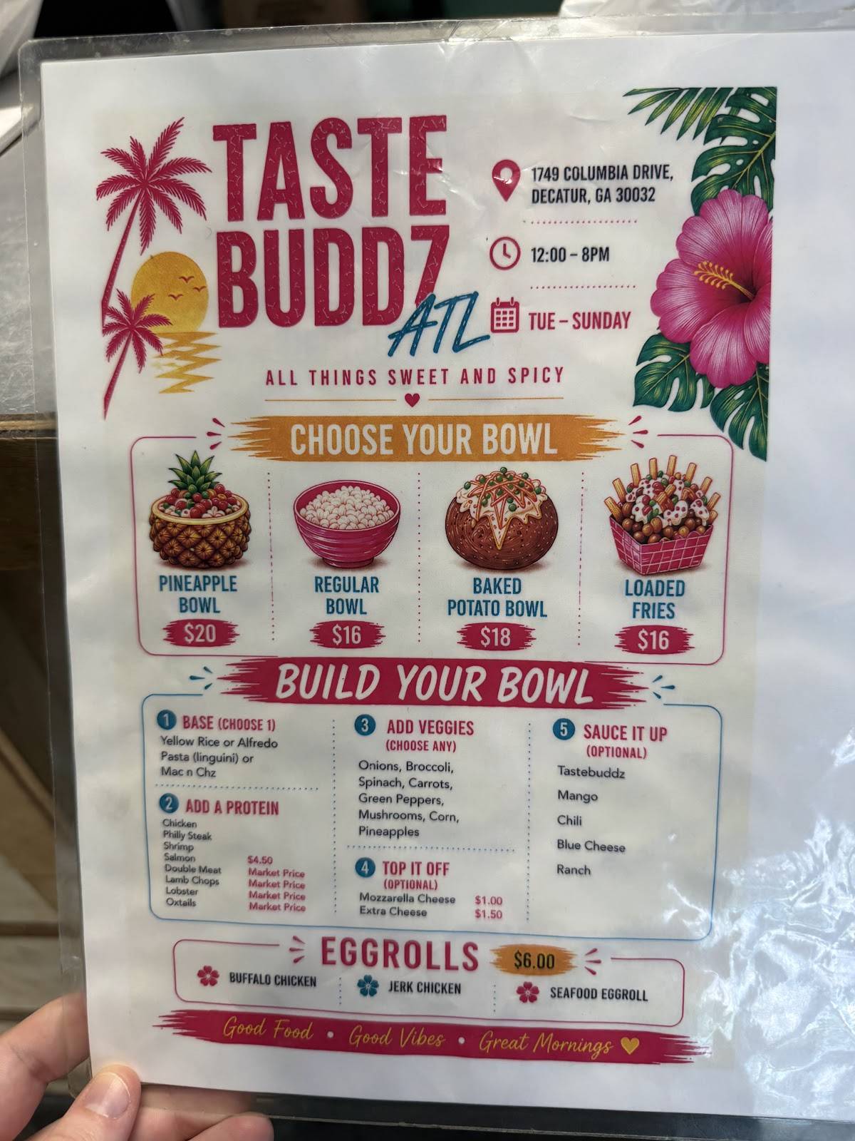 Taste Buddz ATL меню