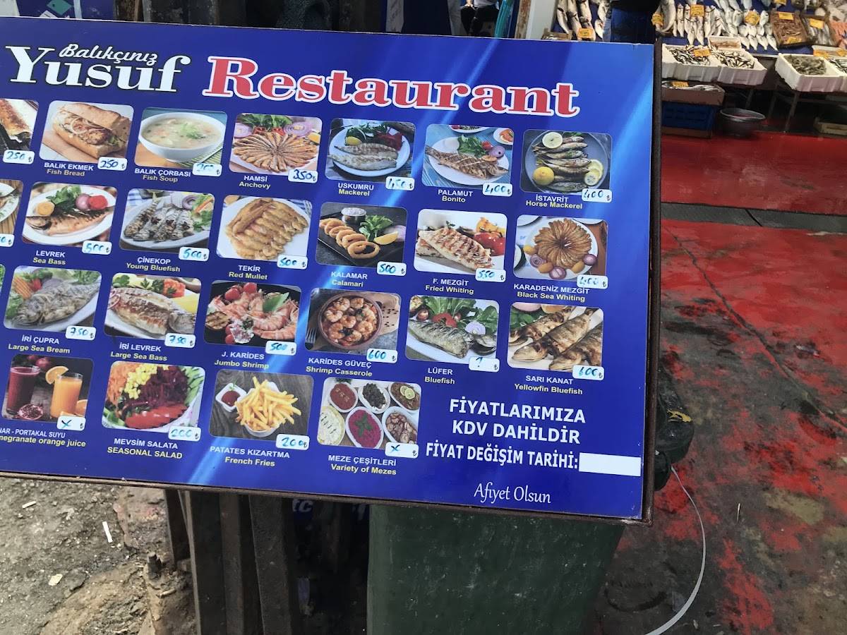 Balıkçınız Yusuf Restaurant меню