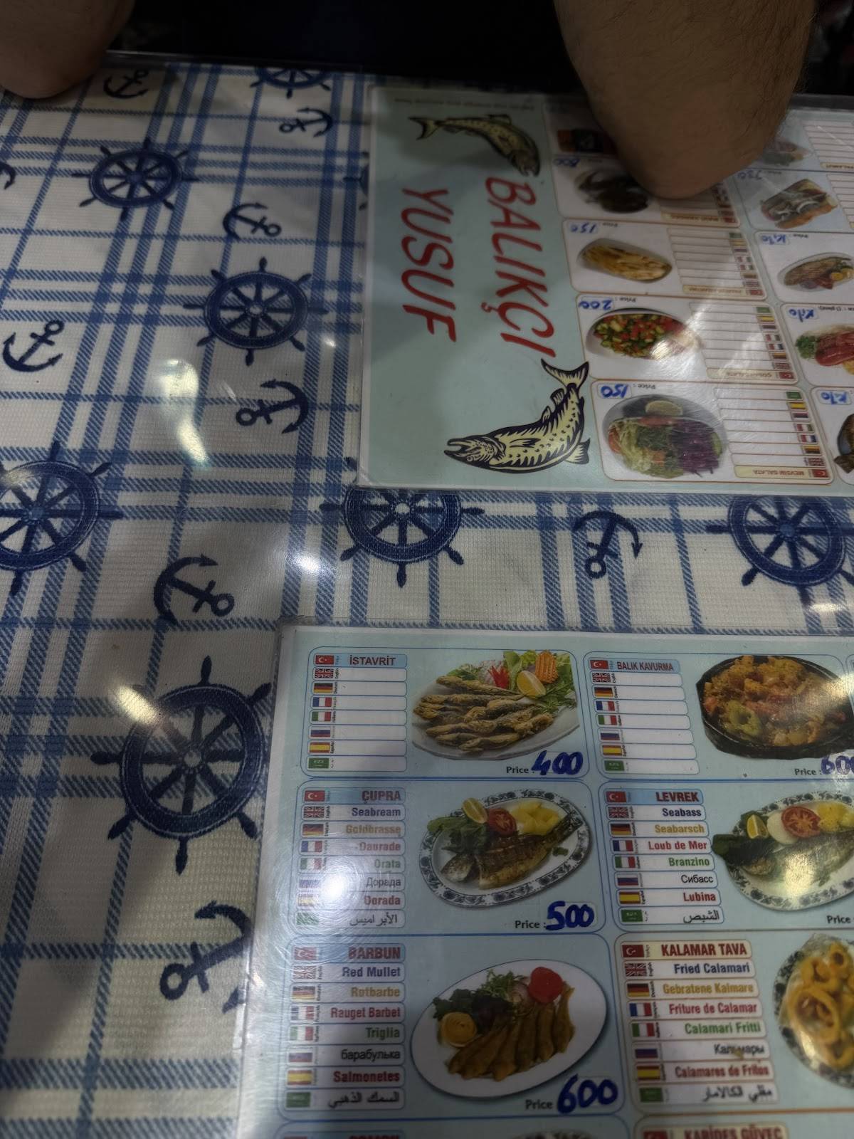 Balıkçınız Yusuf Restaurant меню