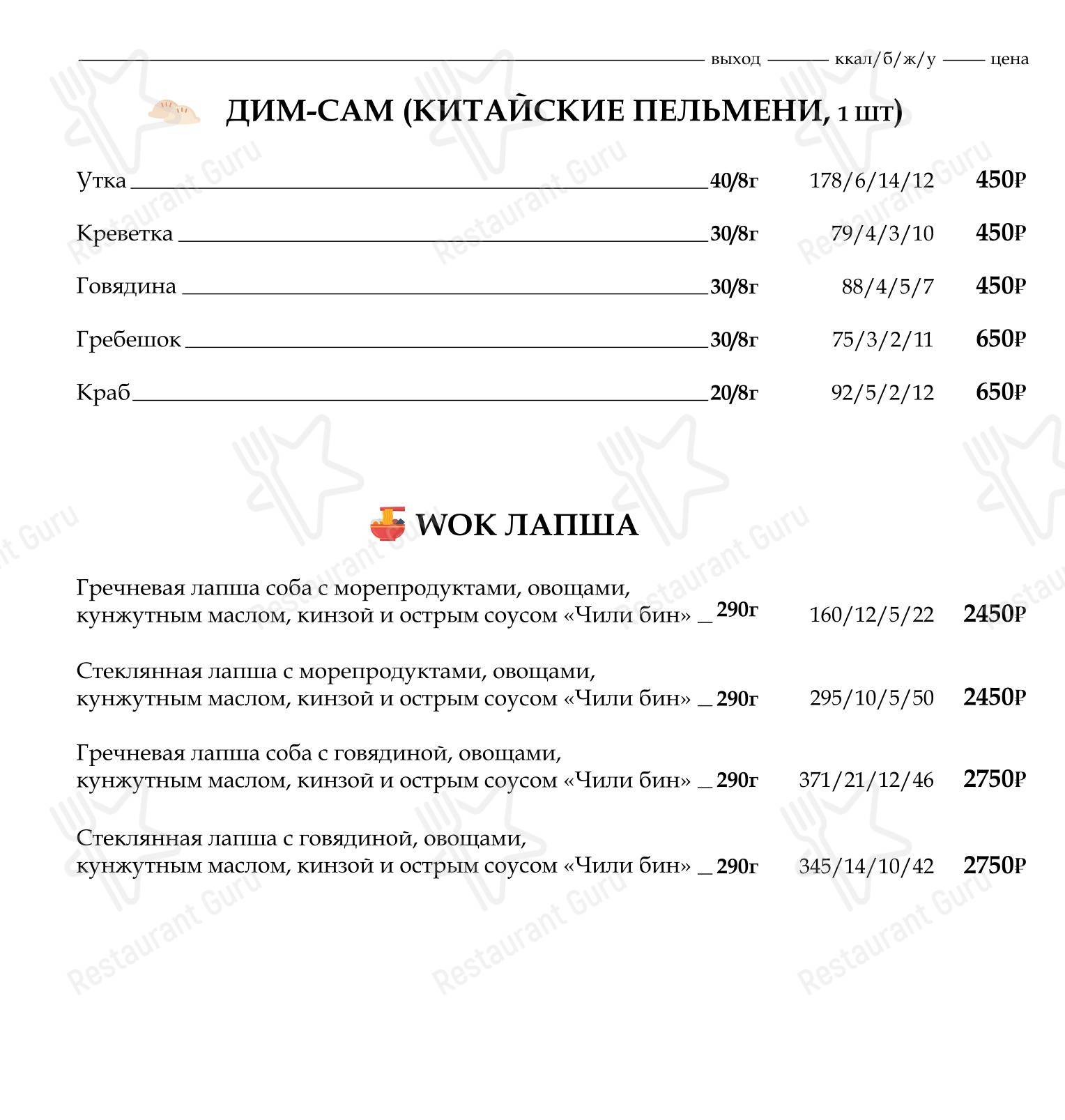 Коктейльная карта ресторана BambooBar