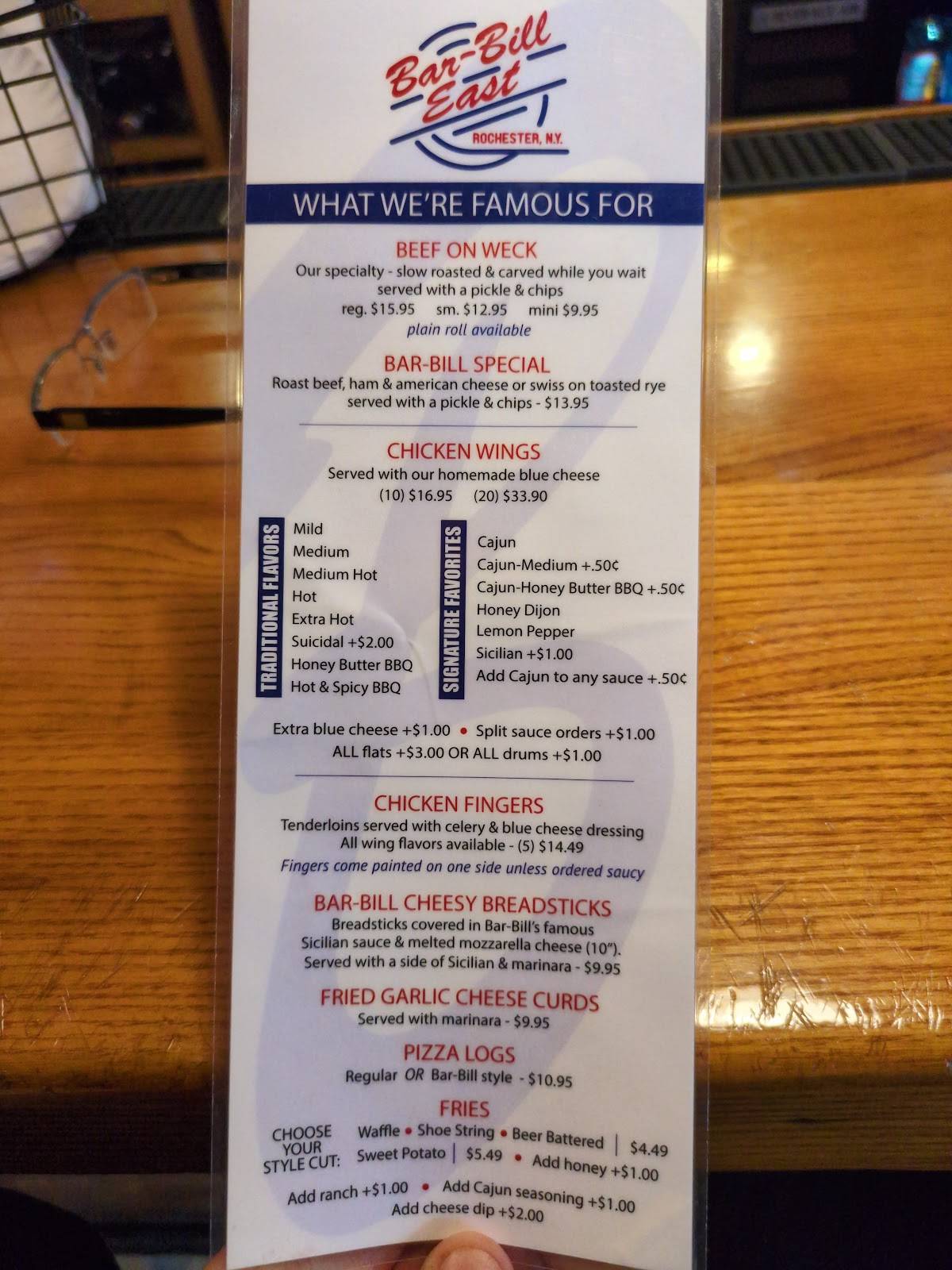 Bar-Bill East меню