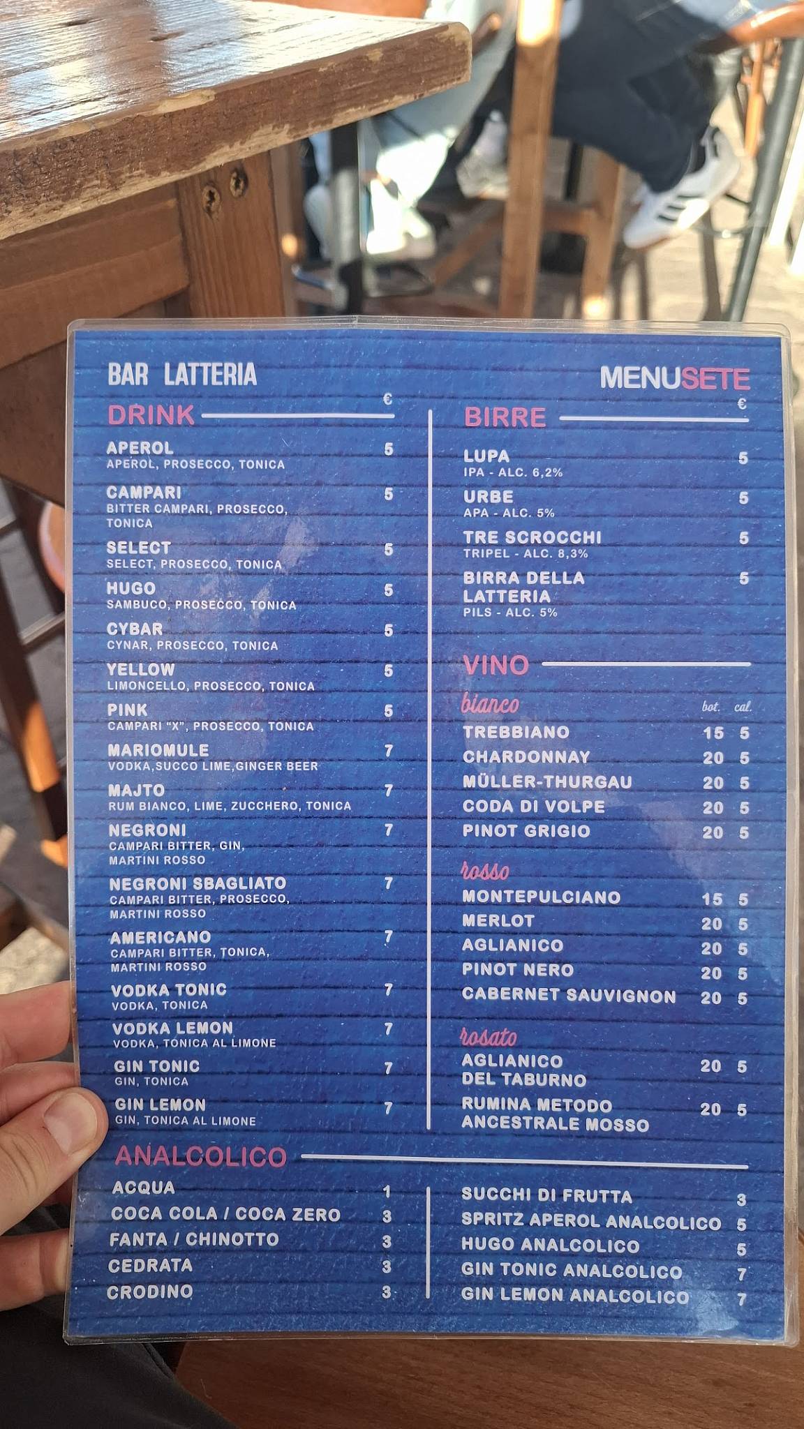 Bar Latteria меню