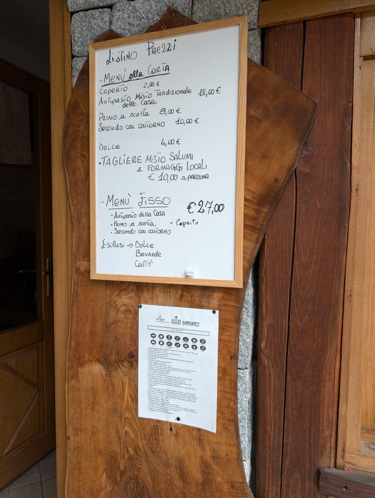 Bar Trattoria l'Mulin меню