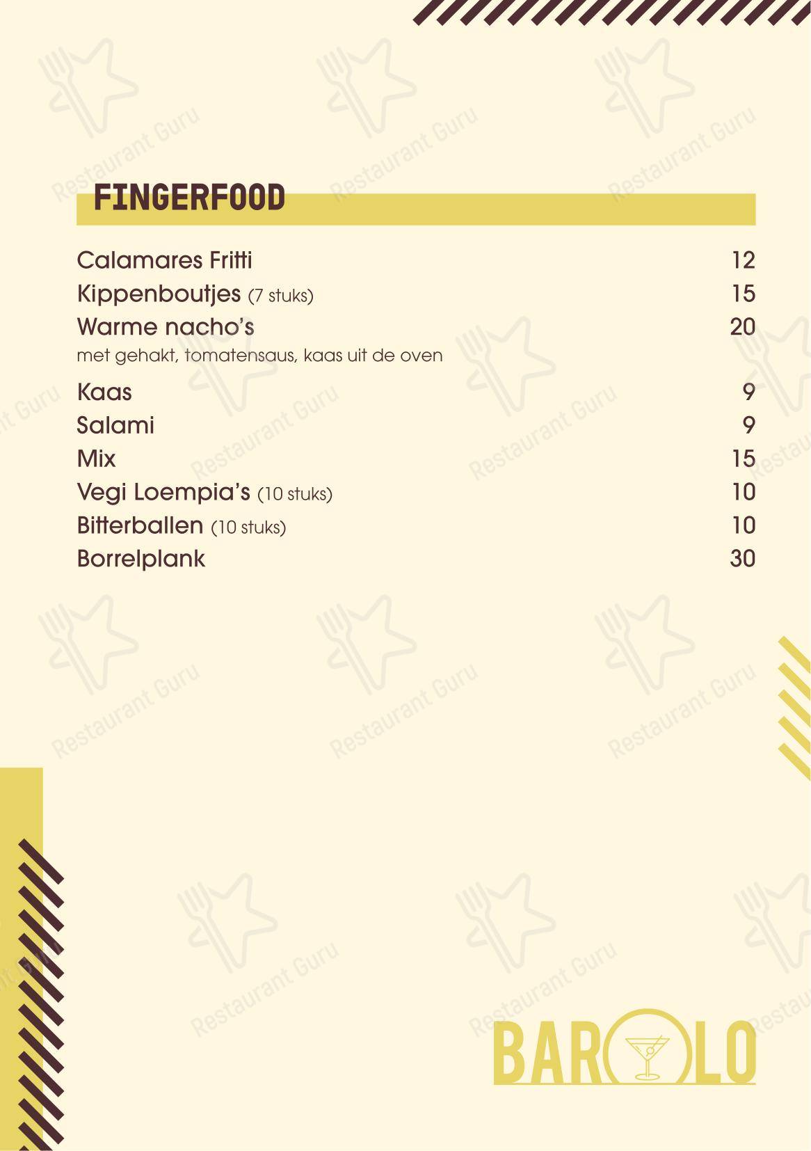 Меню ресторана Barolo Food Wine&drinks - Меню