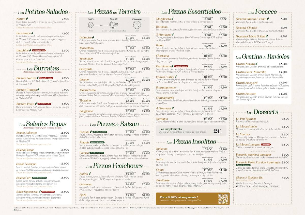 Basilic & Co - pizzas de terroirs - Rennes Clemenceau меню