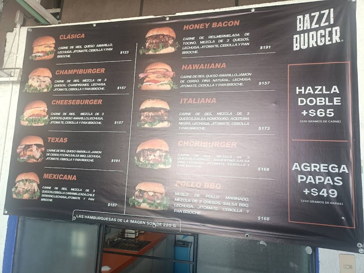 Bazziburger меню