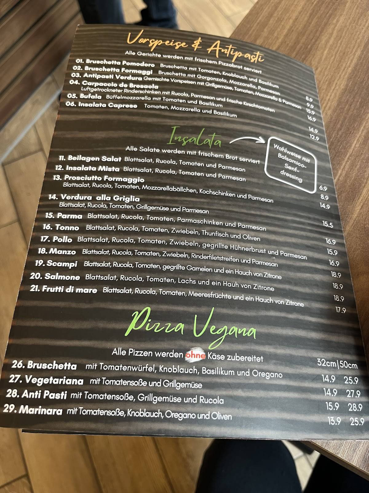Bella Ristorante меню