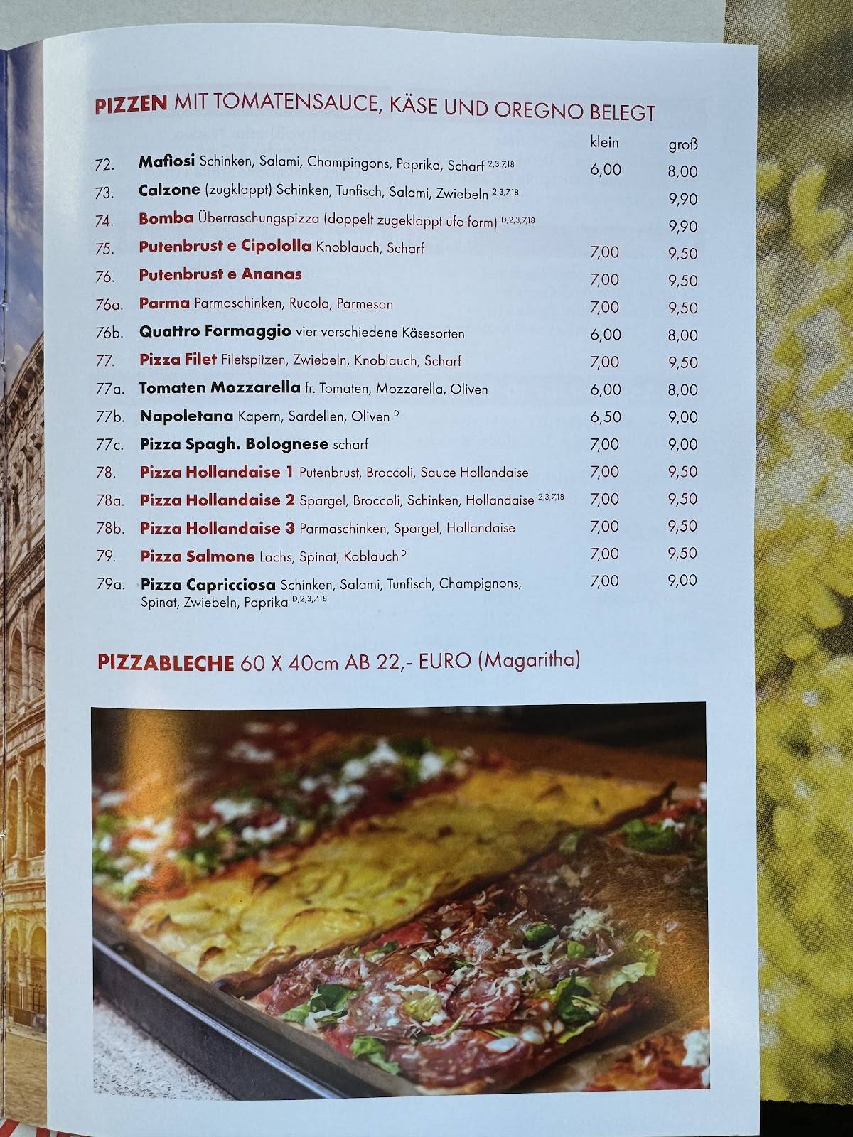 Pizzeria Roma меню
