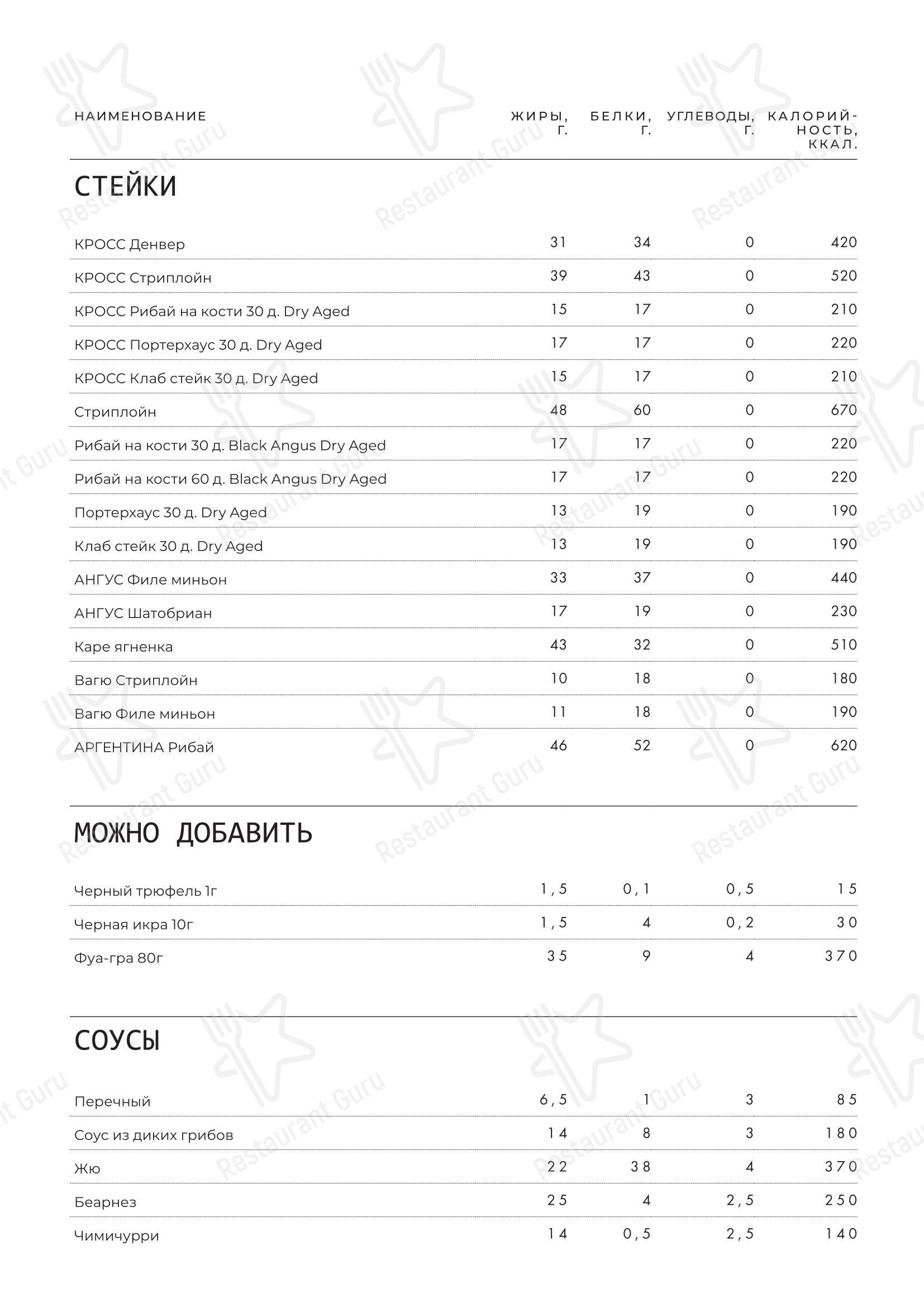 Takeaway Menu ресторана Bruno