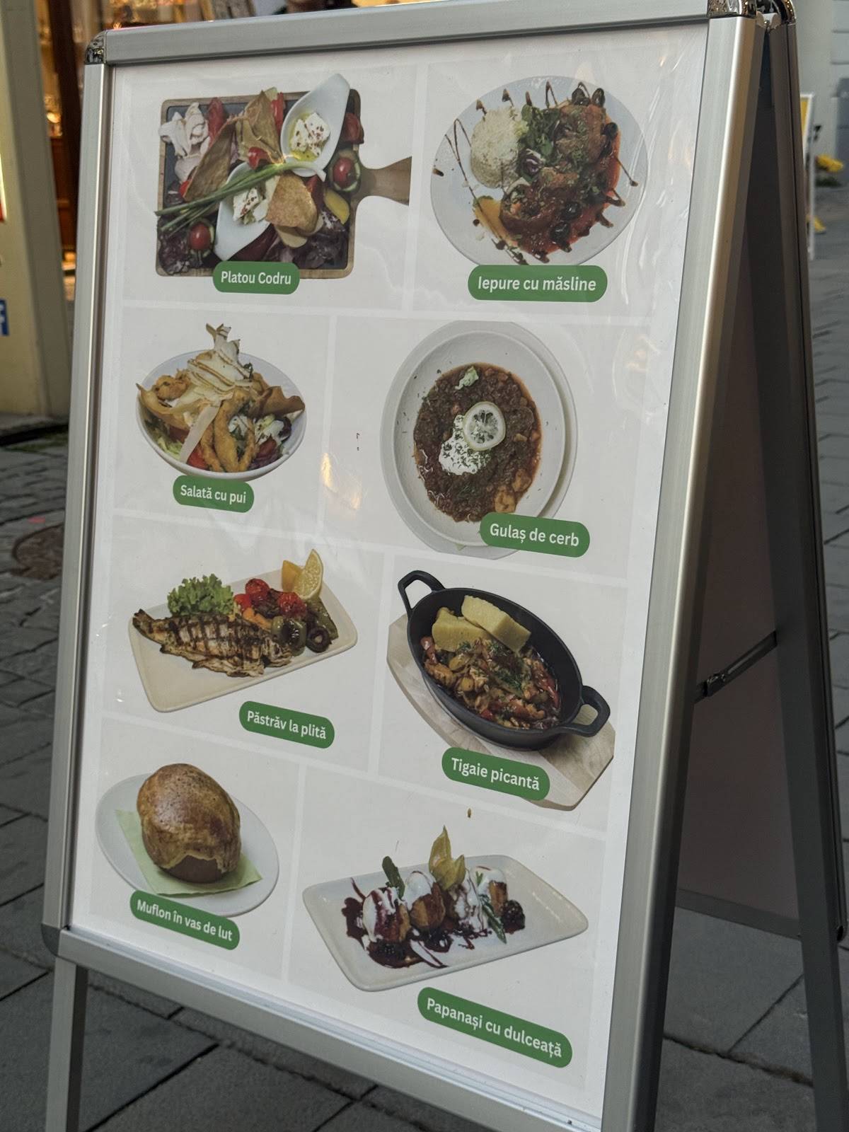 Restaurant Codru меню