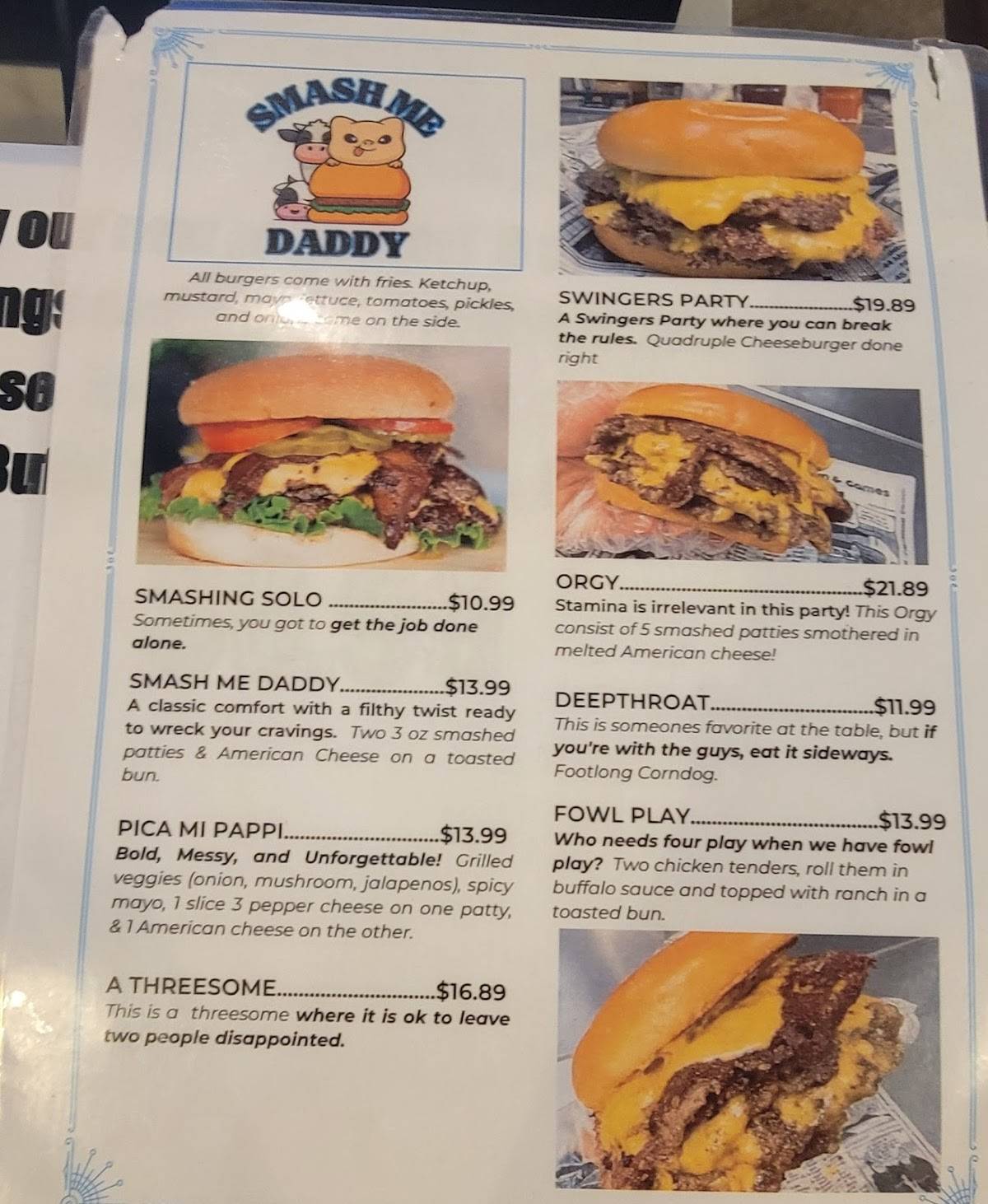 Busta's Burgers меню
